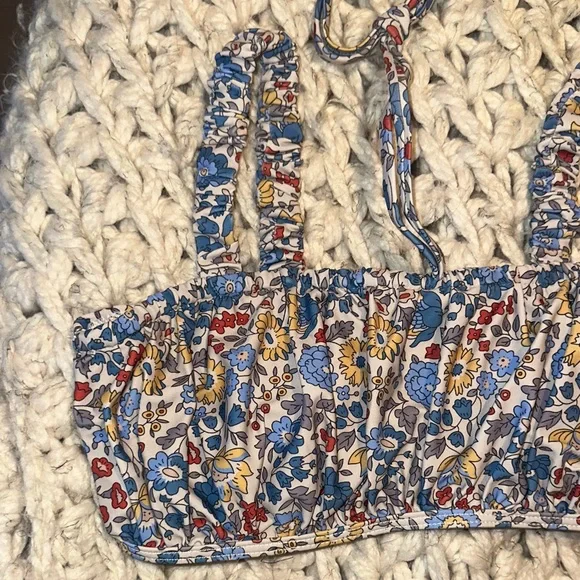 Zaful Multicolor Floral Bikini Set - Blue, Yellow, Red & Cream - Picture 3 of 7